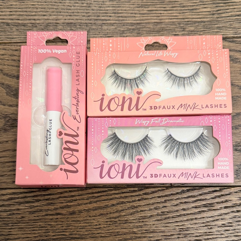 NEW Ioni 3D Faux Mink Lashes Set with Lash Glue